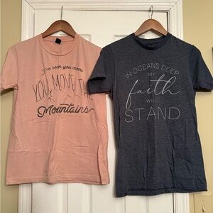 Faith based Inspirational Mountain 2 tees tshirts  small women’s Anthropologie
